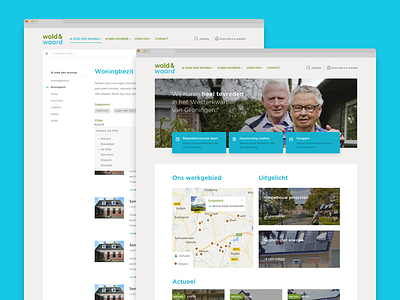 Wold & Waard - housing corporation clean corporate housing interface iwink modern responsive sketch ui ux web design