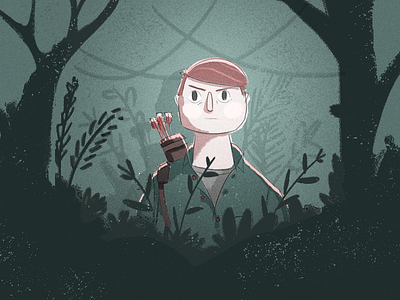 Hunter&Gatherer animation character design forest hunter illustration jungle sketch style wood