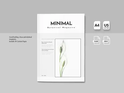 Botanical Magazine Templates clean clean template elegant fashion layouts magazine ads minimal modern multipurpose professional simple
