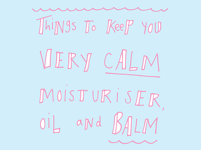 RhymerDesigner balm blue calm handdrawn illustration pink rhyme tpypography