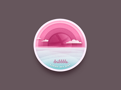 Light my day dribbble sticker sun