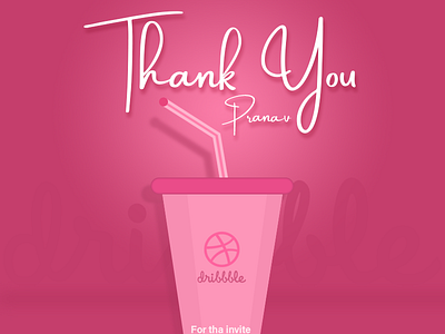 Thanks For the Invite debut dribbble first food invite juice pink shot soda thank you