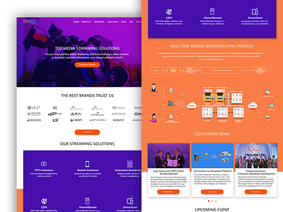 Media Streaming Solutions homepage software streaming ui ux web webdesign