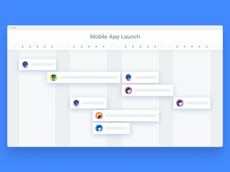 Timeline In-Product Animation abstract ae animation asana collaboration illustration launch motion product timeline ui work tracking