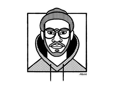 Kaytranada blackandwhite editorial face icon illustration kaytranada maldo maldonaut minimal pattern simple wacom