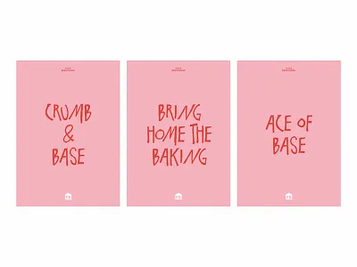 Flo's Bakehouse Posters bake baking branding cakes cook house icon pink poster print red wordmark
