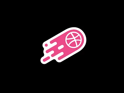 Dribbble Sticker On Black dribbble illustration playoff sticker