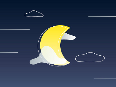 Moon blue cloud moon night sky yellow