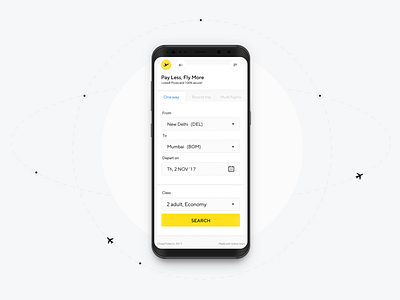Cheapticket - avia in India aestetic avia clean interface mobile service ui yellow