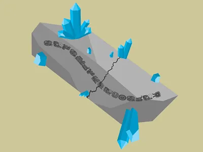 Kwarts 3d illustration magic ore