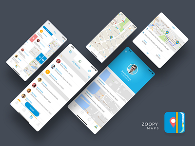 Zoopy Maps - iPhone App Presentation address book iphone application map book mobile app ui design user interface