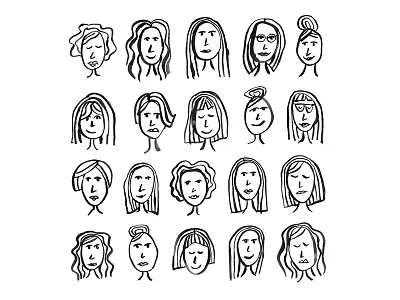 Lady Sketches drawing face faces girls illustration ladies people person portraits sketch women