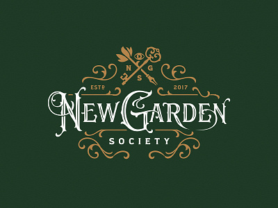 New Garden Society custom hand drawn lettering logo logotype team typography vintage