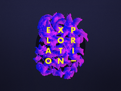 Digital Exploration bright colors brush gradient noise poster