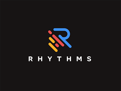 Rhythms logo letter lettermark monogram music r sound soundwave