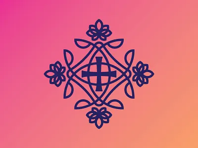 Fashion Branding Badge badge cross crusade emblem fashion flowers logo symmetrical