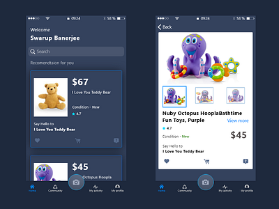 Toy World Landing dark theme e commerce ios iphone landing page