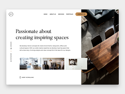 Interior Design - Landing Concept concept design interior landing layout minimal modern professional ui webdesign website