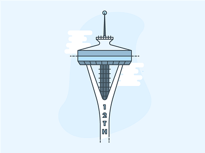 Space Needle Illustration illustration landmark seattle space needle washington