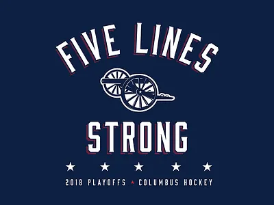 CBJ Artillery - Five Lines Strong cbj hockey t shirt