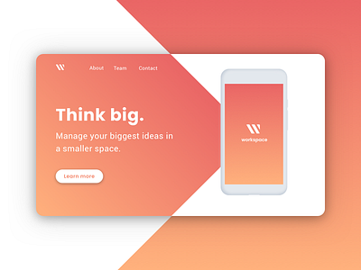Simple Landing Page #1 interface landing page orange ui web web design website
