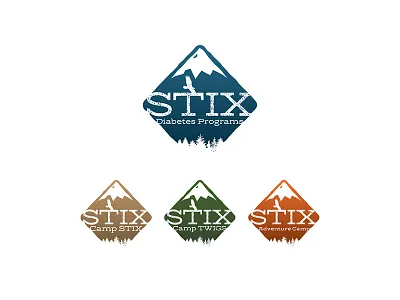 Camp STIX Logo & Sub-Logos brand branding camp child children concept design diabetes identity kids logo sub logo