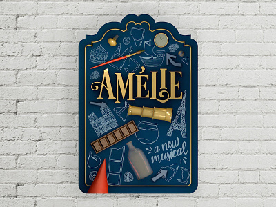 Amélie Poster 3d illustration amelie amélie broadway broadway poster cinema 4d composition custom type hand lettering illustration lettering type