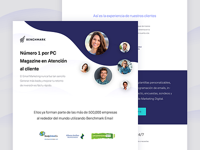 Landning Page - Benchmark Testimonios email landing page mail marketing web website