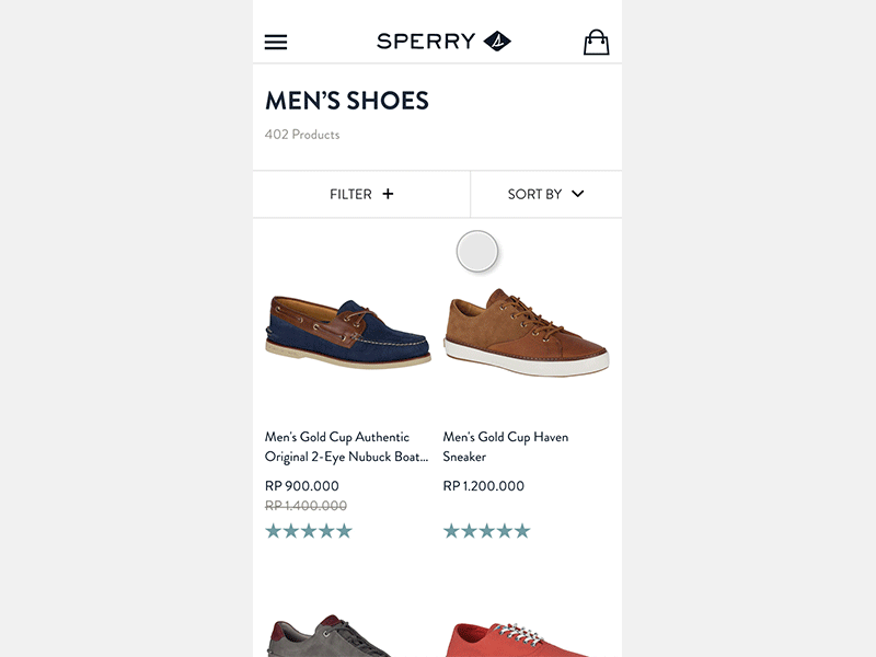 Sperry IOS App Catalog - Flinto Practice catalog ecommerce shoes sperry