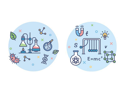 icons for education portal/biology/phisics biology education icon illustration lesson molecule outline phisics school school subject student study