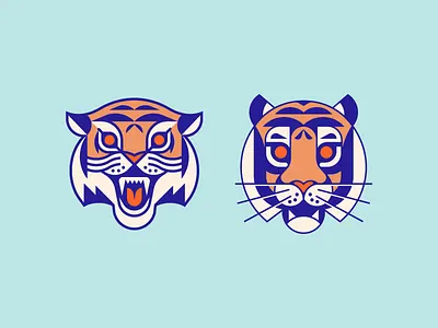 Tiger heads animal cat illustration logo tiger