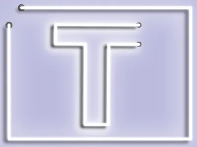 Alphabet - T character gif glow letter light lights logo neon purple t