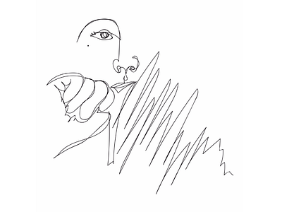 self portrait contour line digital illustration line drawing minimal self portrait