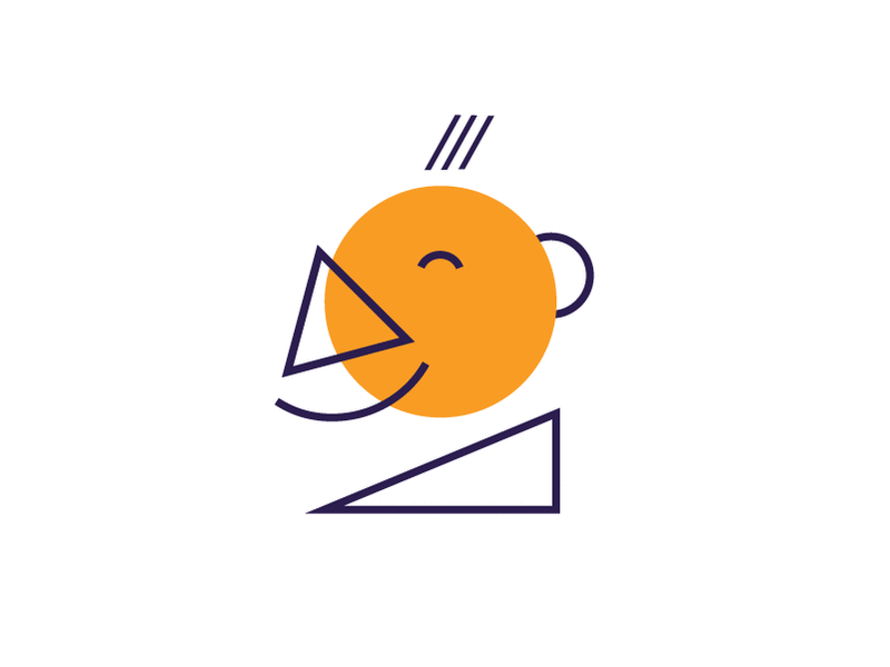 Happy, relaxed, sad & scared circle colors emoji face geoface geometric head lines trajlov triangle