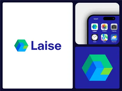 Laise logo design 3d logo a b c d e f g h i j k l m n o p b c d e f g h i j k l m n o p block blockchain logo box commerce cryptocurrency hexagon logo designer modern logo typography wordmark