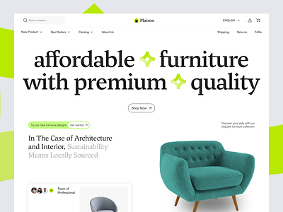 Maison - Furniture eCommerce Store branding clean ecommerce elementor framer furniture house interior landing modern online page shop store ui webflow website wordpress