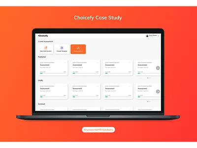 Choicefy - AI-Powered Hiring Tool ai analysis canvas card dashboard design page ui