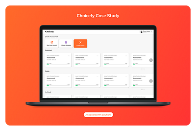 Choicefy - AI-Powered Hiring Tool ai analysis canvas card dashboard design page ui