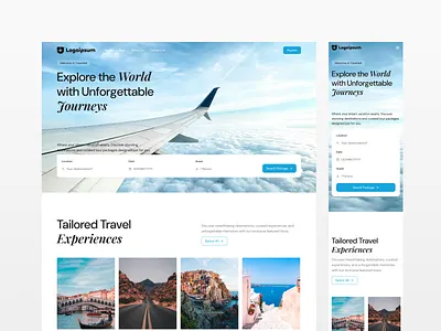 Travel Agent Website Design holiday landing page tour travel travel agent ui website