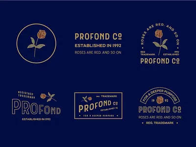 Profond Company branding design graphc handmade identity illustration label logo portfolio stamp vintage