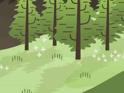 Green hills design flowers forest fresh green hills illustration nature outdoors trees vector