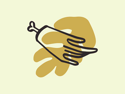 Hand bone botanical gold hand illustration leaf lineart