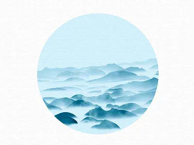 中国风_山水画 中国风、图标、icon、插画、风景