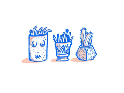From the desk of boobies boobs cacti cactus cup desk duotone icon plants pottery sketch