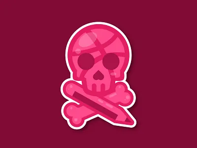 Dribbble sticker pack playoff 2018 bone dribbble pencil playoff skull stickermule