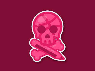 Dribbble sticker pack playoff 2018 bone dribbble pencil playoff skull stickermule