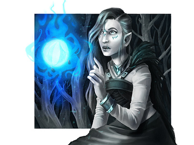 Will-o'-the-wisp adobe elf fantasy illustration painting photoshop