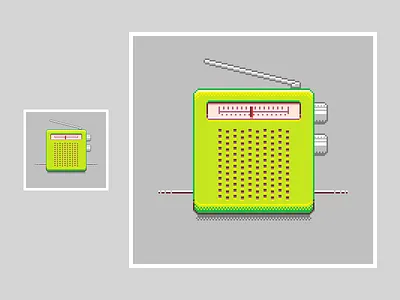 Lime Green Radio game green grey pixel art pixels radio retro