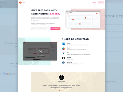 Screenshot Tool Landing Page landing light magenta page screenshot site web