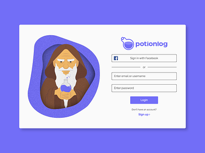 Potionlog Login Screen bubble illustration login potion screen sign ui up wizard